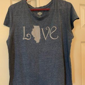 WOMENS MEDIUM ILLINOIS TOP SHIRT LOVE